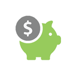 Save Money icon in green