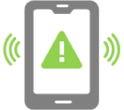 Phone alert icon in green and grey