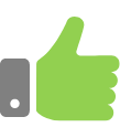 Thumbs up icon in green
