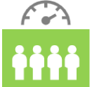 Business Efficiency Icon in green and grey
