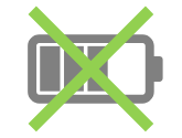 Green and grey no battery logo
