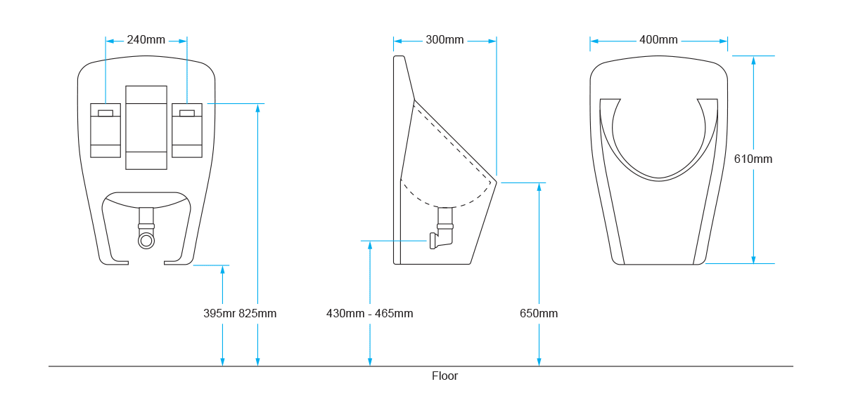 Water saving urianal model 1000 diagram
