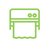 Paper towel machine icon in green